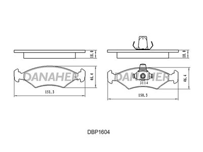 DBP1604 DANAHER Комплект тормозных колодок, дисковый тормоз