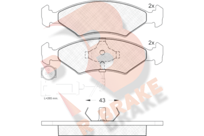 RB0410 R BRAKE Комплект тормозных колодок, дисковый тормоз