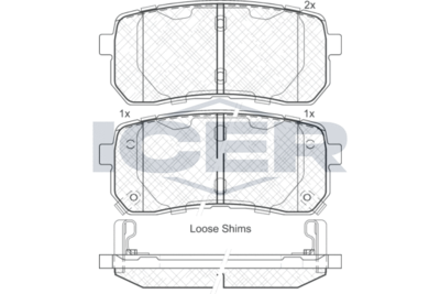 181839 ICER Комплект тормозных колодок, дисковый тормоз