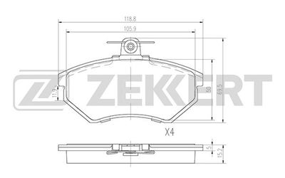 BS2862 ZEKKERT Комплект тормозных колодок, дисковый тормоз