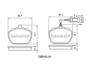 DBP4501 DANAHER Комплект тормозных колодок, дисковый тормоз