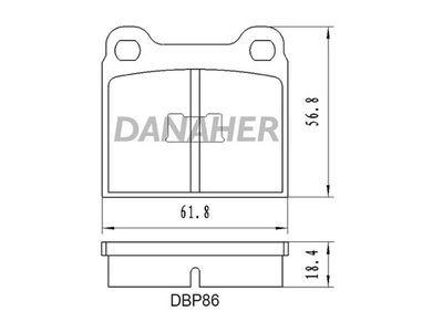 DBP86 DANAHER Комплект тормозных колодок, дисковый тормоз