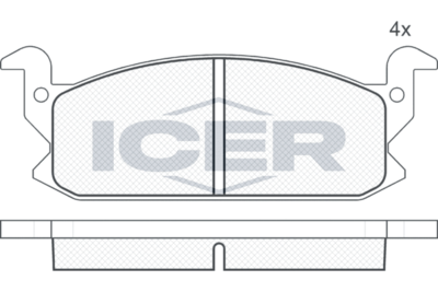 180467 ICER Комплект тормозных колодок, дисковый тормоз