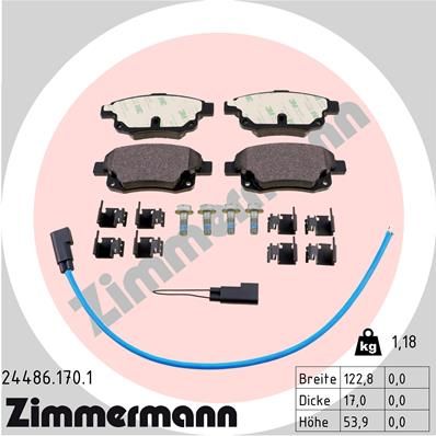 244861701 ZIMMERMANN Комплект тормозных колодок, дисковый тормоз