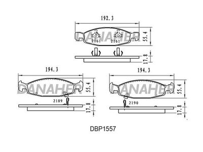 DBP1557 DANAHER Комплект тормозных колодок, дисковый тормоз