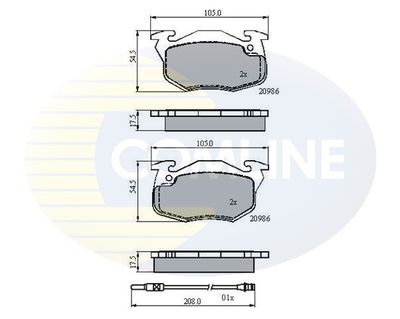 CBP21615 COMLINE Комплект тормозных колодок, дисковый тормоз