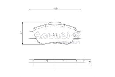10837501 ASHUKI by Palidium Комплект тормозных колодок, дисковый тормоз