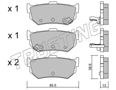 1720 TRUSTING Комплект тормозных колодок, дисковый тормоз