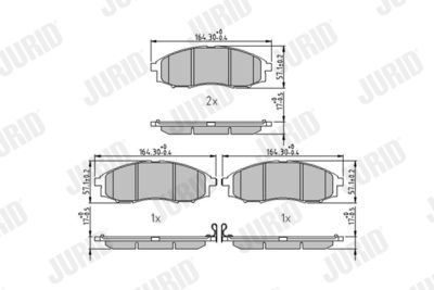 572551J JURID Комплект тормозных колодок, дисковый тормоз