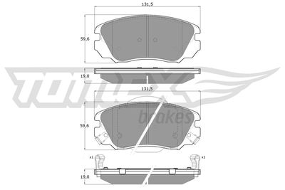 TX1633 TOMEX Brakes Комплект тормозных колодок, дисковый тормоз