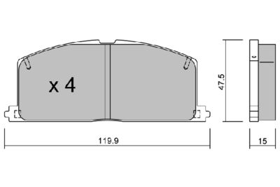 BPTO1921 AISIN Комплект тормозных колодок, дисковый тормоз