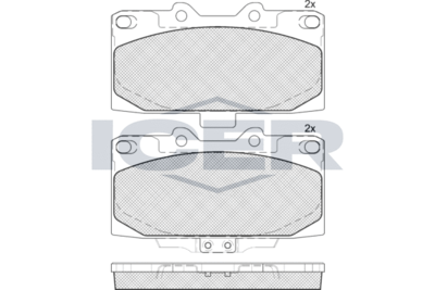 181733 ICER Комплект тормозных колодок, дисковый тормоз