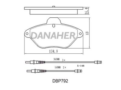 DBP792 DANAHER Комплект тормозных колодок, дисковый тормоз