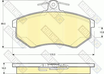 6110481 GIRLING Комплект тормозных колодок, дисковый тормоз