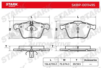 SKBP0011495 Stark Комплект тормозных колодок, дисковый тормоз