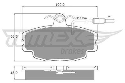 TX10481 TOMEX Brakes Комплект тормозных колодок, дисковый тормоз