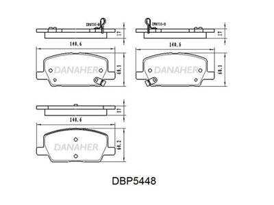 DBP5448 DANAHER Комплект тормозных колодок, дисковый тормоз