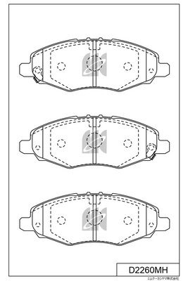 D2260MH MK Kashiyama Комплект тормозных колодок, дисковый тормоз