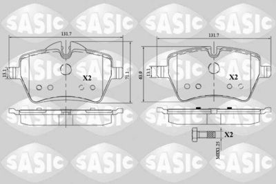 6216168 SASIC Комплект тормозных колодок, дисковый тормоз