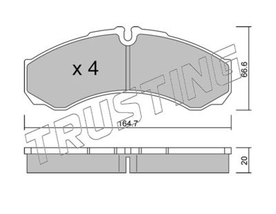 2216 TRUSTING Комплект тормозных колодок, дисковый тормоз