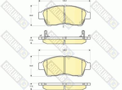 6133009 GIRLING Комплект тормозных колодок, дисковый тормоз