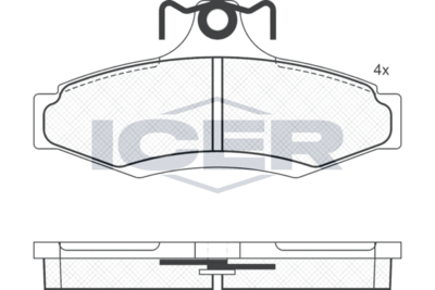 181261 ICER Комплект тормозных колодок, дисковый тормоз