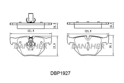 DBP1927 DANAHER Комплект тормозных колодок, дисковый тормоз