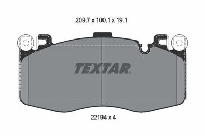 2219401 TEXTAR Комплект тормозных колодок, дисковый тормоз