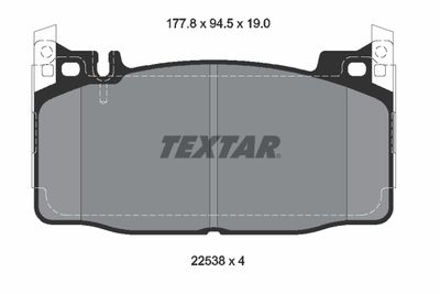 2253801 TEXTAR Комплект тормозных колодок, дисковый тормоз