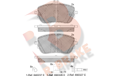 RB2337 R BRAKE Комплект тормозных колодок, дисковый тормоз