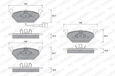 1511253 WEEN Комплект тормозных колодок, дисковый тормоз
