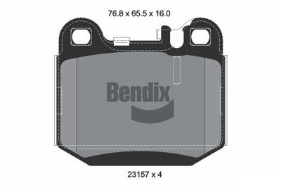 BPD1318 BENDIX Braking Комплект тормозных колодок, дисковый тормоз