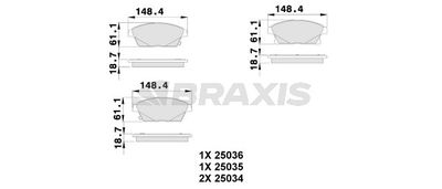 AB0107 BRAXIS Комплект тормозных колодок, дисковый тормоз