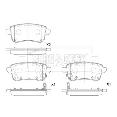 BBP2894 BORG & BECK Комплект тормозных колодок, дисковый тормоз