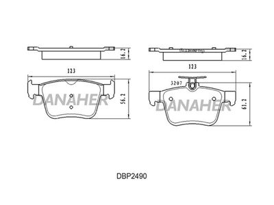 DBP2490 DANAHER Комплект тормозных колодок, дисковый тормоз