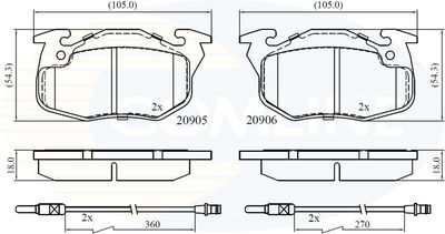 CBP2416 COMLINE Комплект тормозных колодок, дисковый тормоз