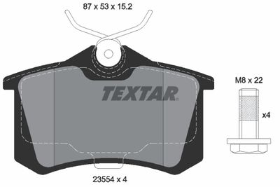 2355482 TEXTAR Комплект тормозных колодок, дисковый тормоз