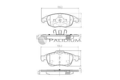 P11092 ASHUKI by Palidium Комплект тормозных колодок, дисковый тормоз