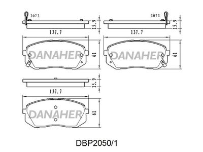 DBP20501 DANAHER Комплект тормозных колодок, дисковый тормоз