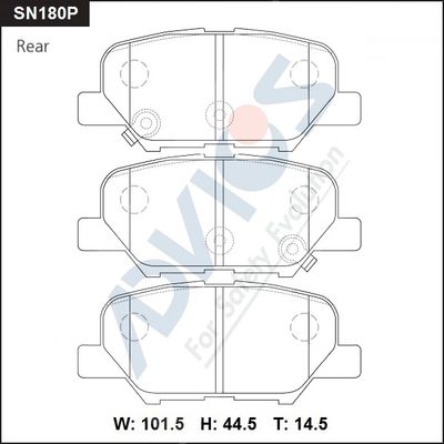 SN180P ADVICS Комплект тормозных колодок, дисковый тормоз