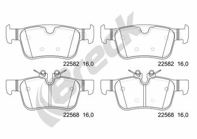 225680055400 BRECK Комплект тормозных колодок, дисковый тормоз