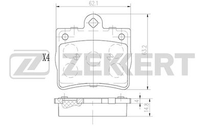 BS2889 ZEKKERT Комплект тормозных колодок, дисковый тормоз