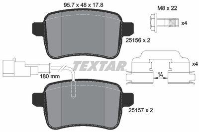 2515601 TEXTAR Комплект тормозных колодок, дисковый тормоз