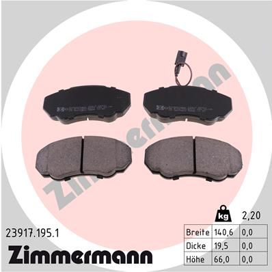 239171951 ZIMMERMANN Комплект тормозных колодок, дисковый тормоз