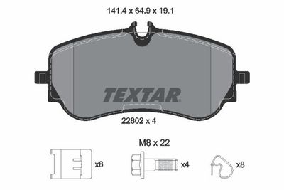2280201 TEXTAR Комплект тормозных колодок, дисковый тормоз