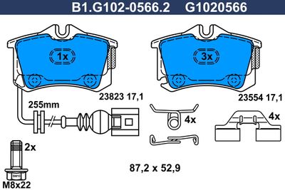 B1G10205662 GALFER Комплект тормозных колодок, дисковый тормоз