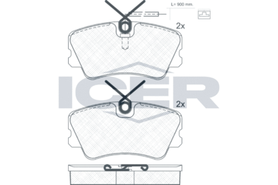 180944 ICER Комплект тормозных колодок, дисковый тормоз