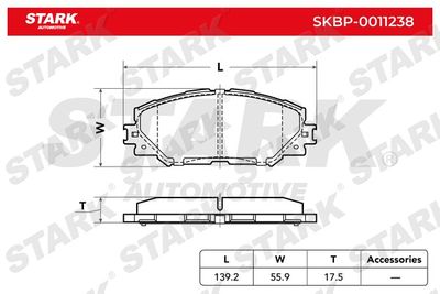 SKBP0011238 Stark Комплект тормозных колодок, дисковый тормоз