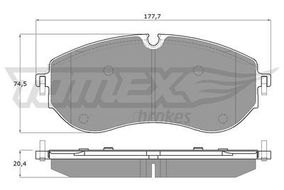 TX1996 TOMEX Brakes Комплект тормозных колодок, дисковый тормоз