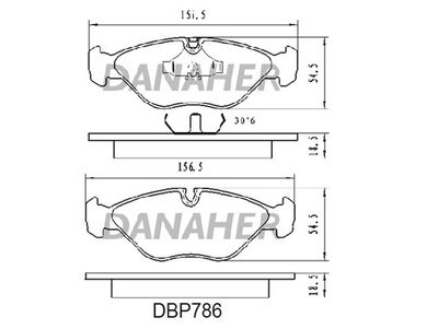 DBP786 DANAHER Комплект тормозных колодок, дисковый тормоз